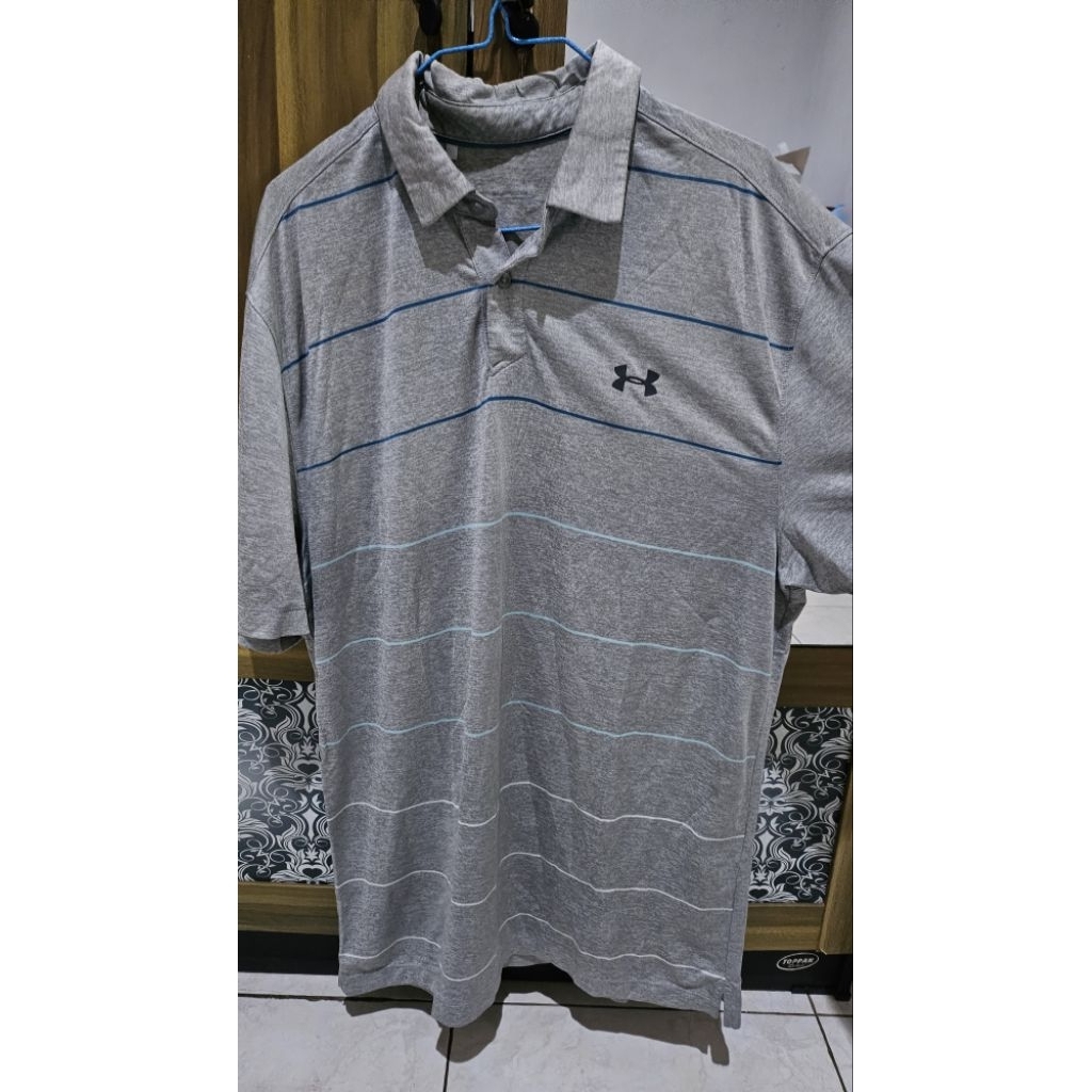 Preloved Under Armour baju Golf stripes Original M