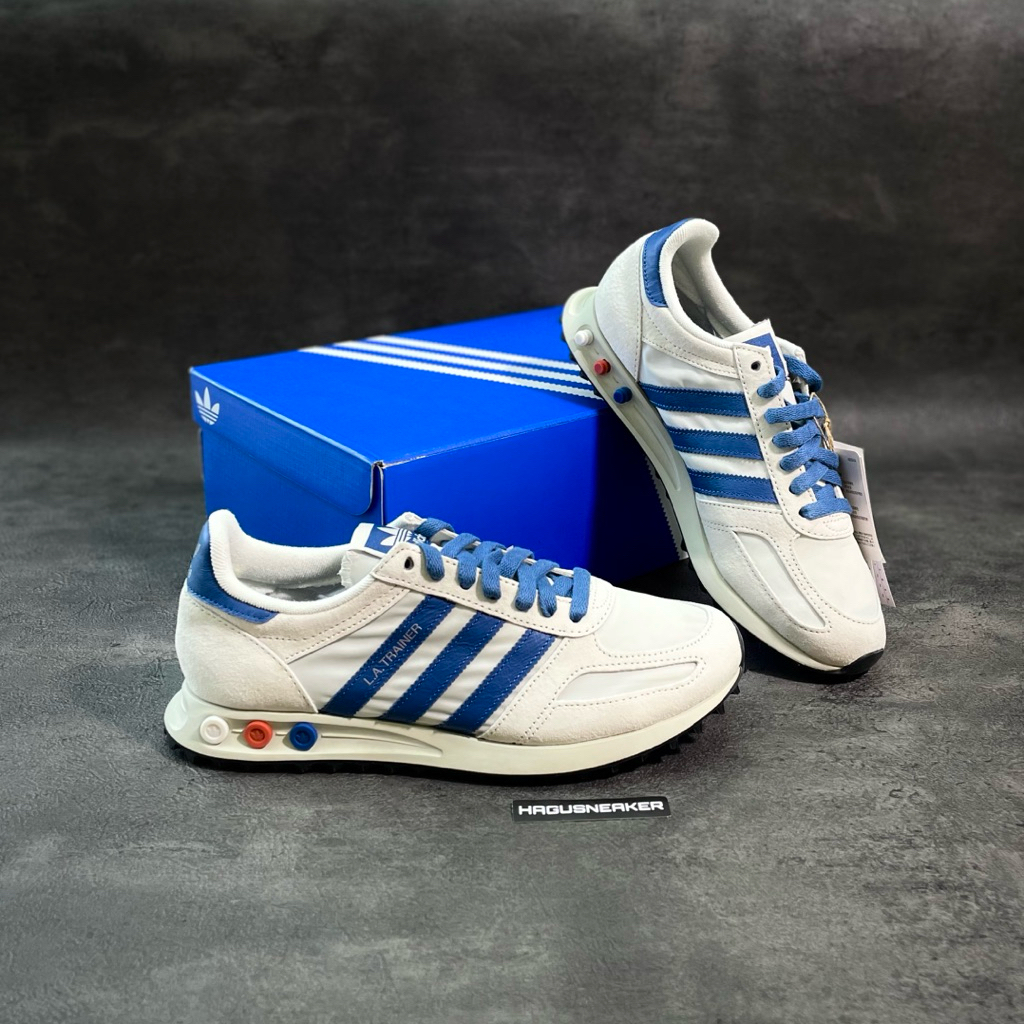 ADIDAS LA TRAINER OG [OFF WHITE/DARK MARINE] #JR3610 HAGUSNEAKER GARANSI 100% ORIGINAL