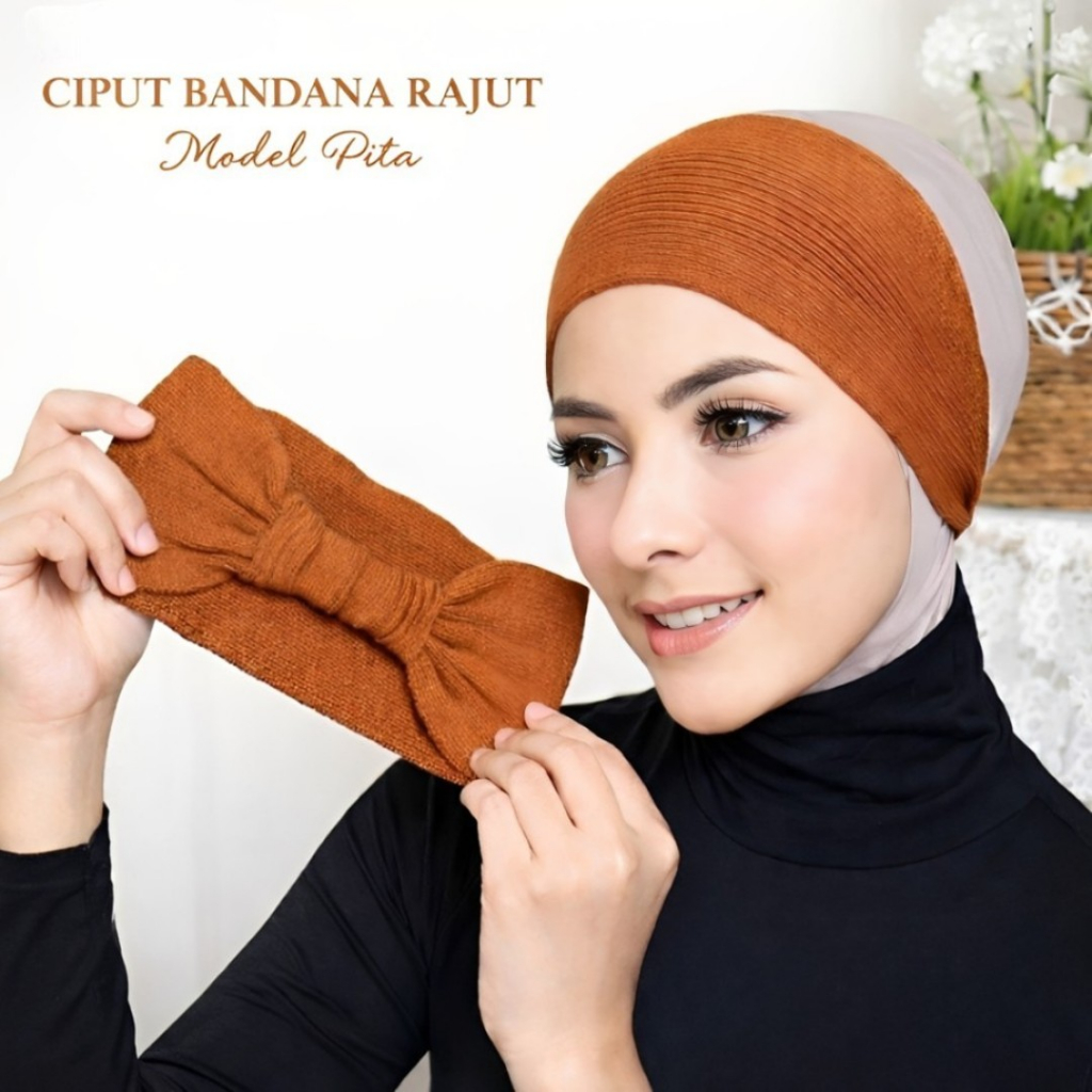 Ciput Rajut Bandana Bando Pita Daleman Kerudung, Termurah
