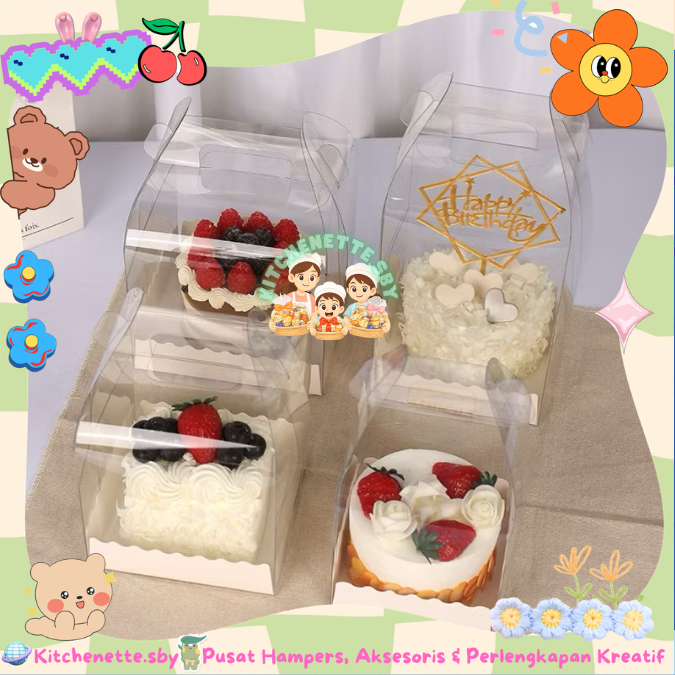 Box Mika Kotak Handle 15 x15 Box Mika Cake Gable 12 x 12 Kotak Kue Mika 13x13 KS