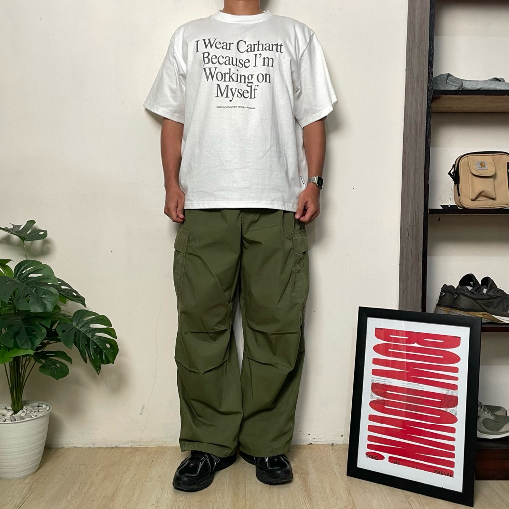 GU Super Wide Cargo Pants Army Green  JT04