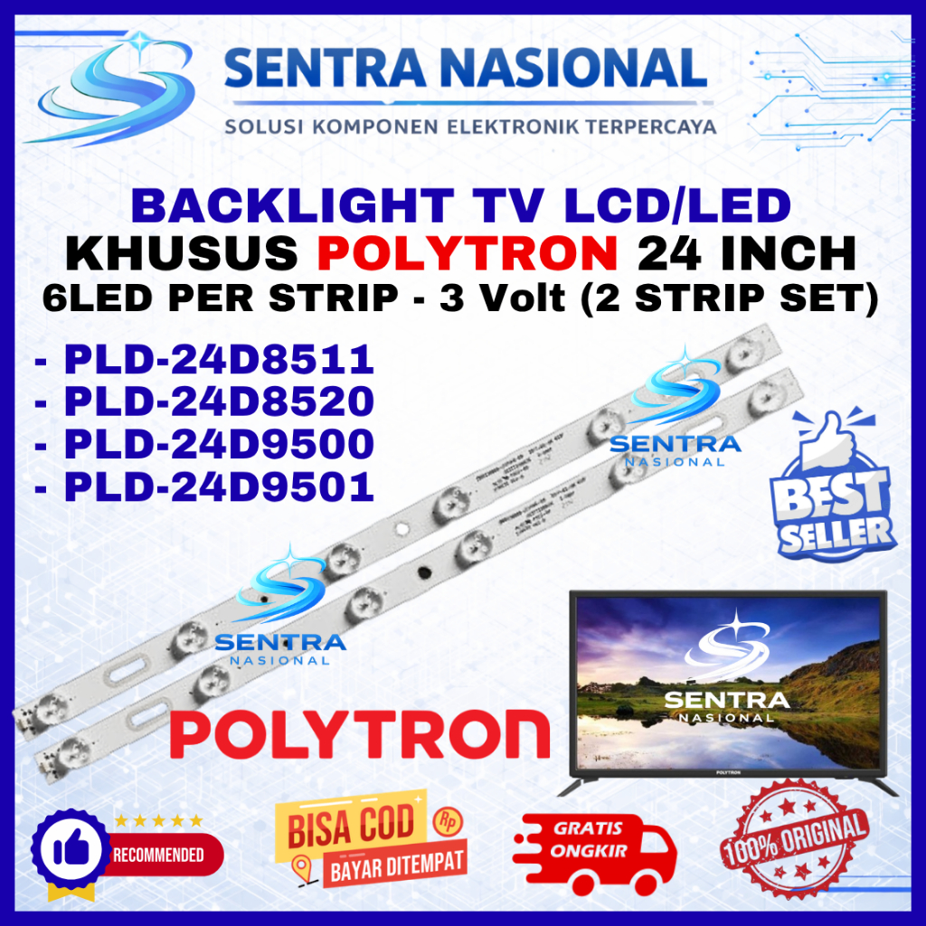 BACKLIGHT TV LED POLYTRON 24 INCH PLD24D8511 PLD24D8520 PLD24D9500 PLD24D9501 ORIGINAL | BACKLIGHT T