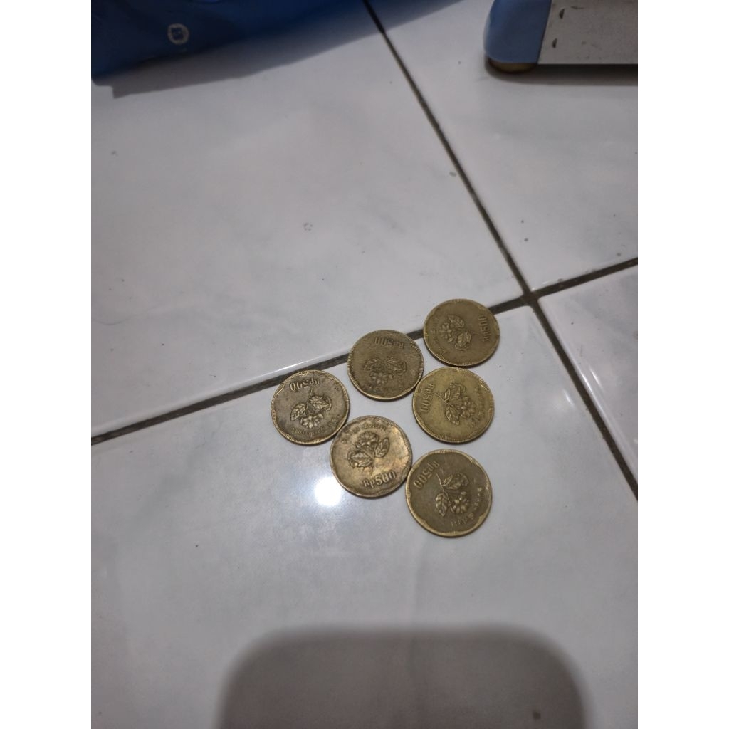 koin 500 rupiah bunga melati besar langka versi emas