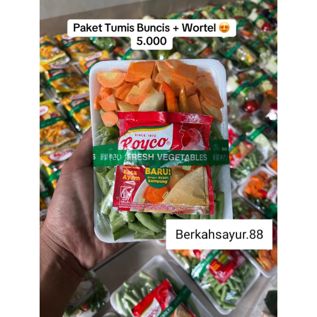 paket tumis buncis + wortel murah