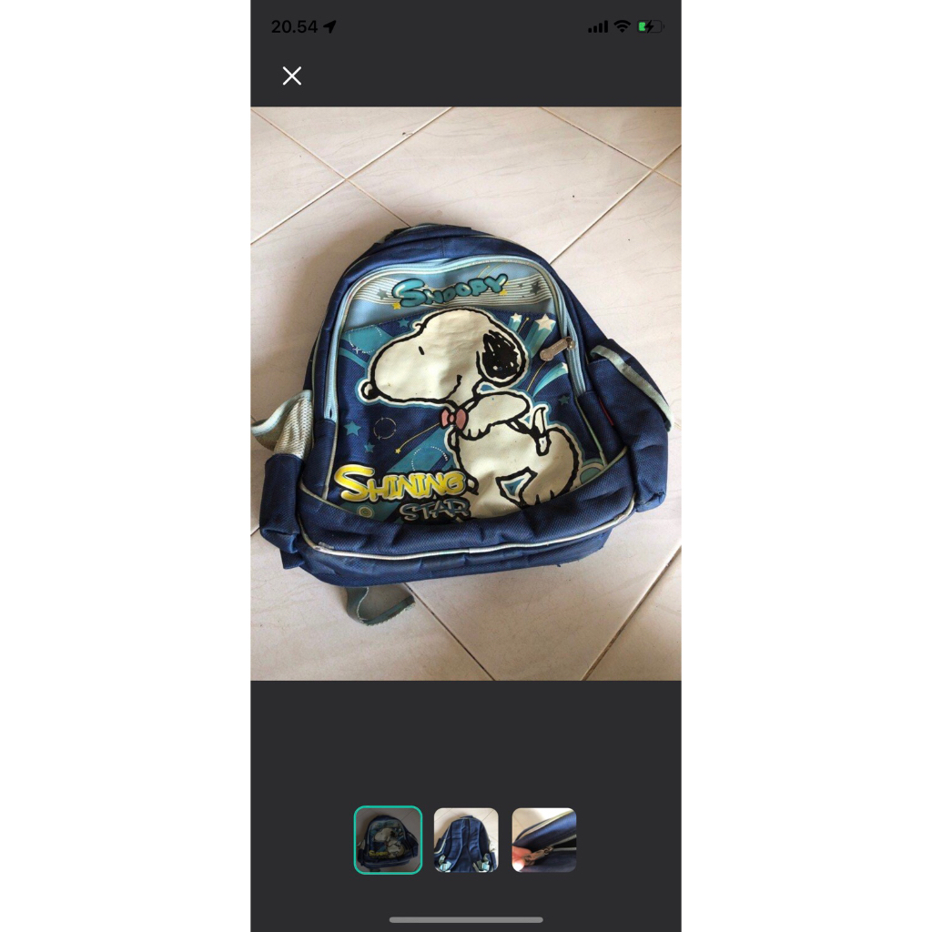 tas snoopy anak biru