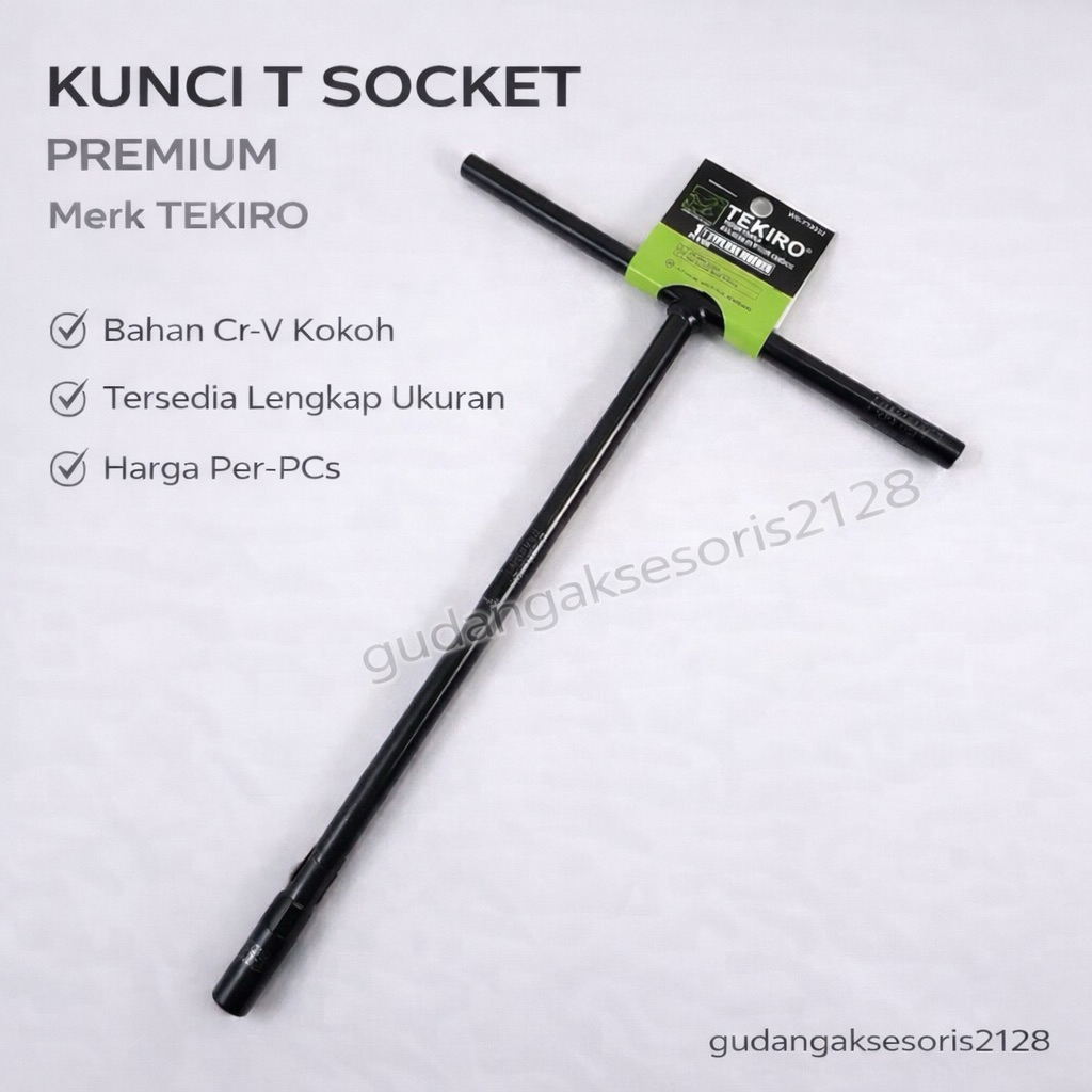 (gd) Tekiro kunci sok sock shock socket T 7 8 9 10 12 13 14 17 mm kunci T tekiro (eceran) original t