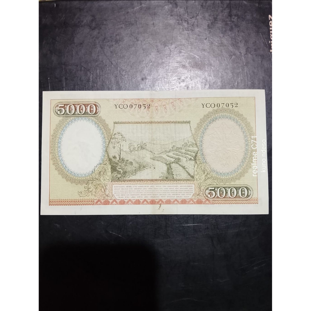 Uang Kuno 5000 Rupiah Tahun 1958