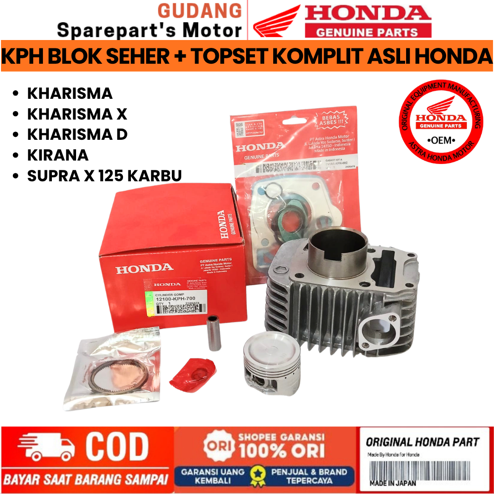 KPH ORI BLOK SEHER + TOP SET HONDA SUPRA X 125,SUPRA 125,KIRANA,KARISMA,SUPRA 125 F1 SUPRA X 125 KAR