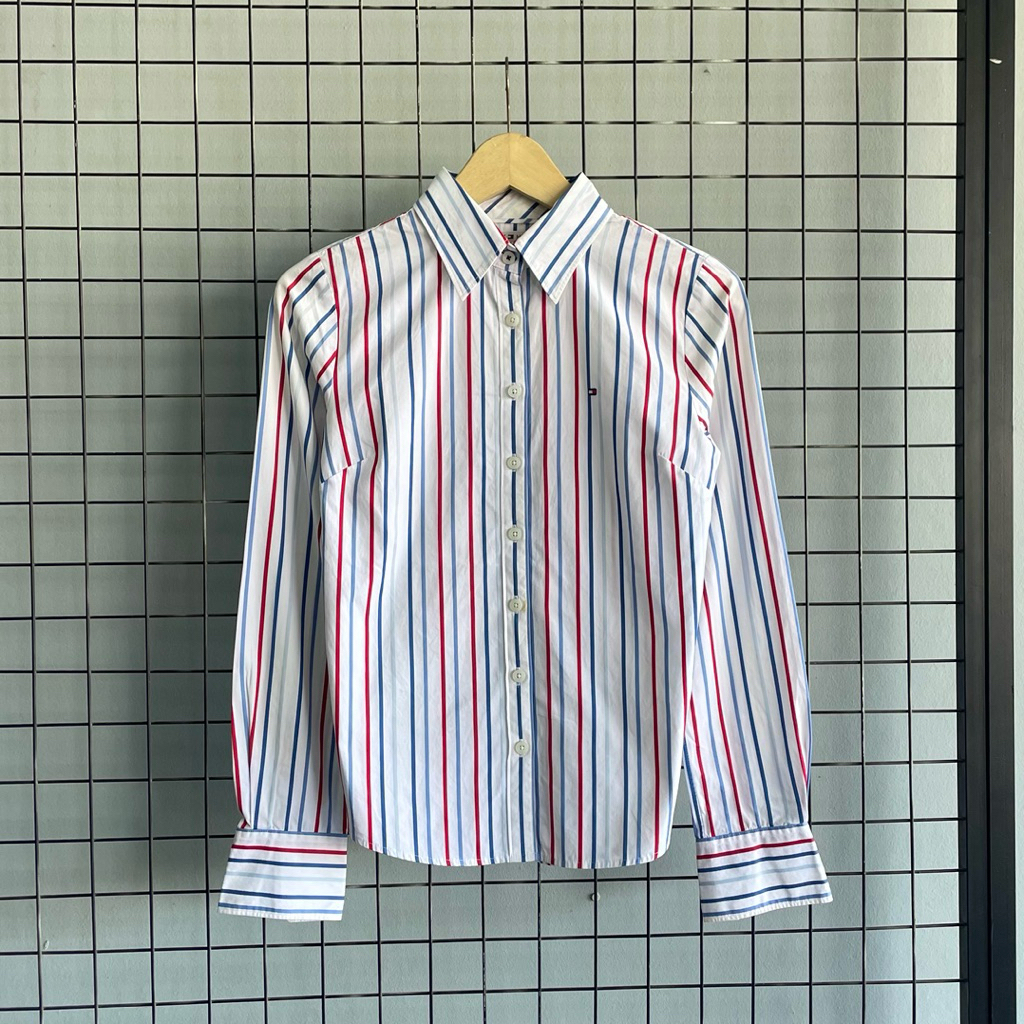 Tommy Hilfiger Women Stripe Shirt / Kemeja Wanita Salur Tommy Hilfiger