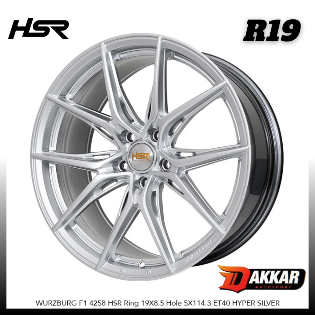 Velg Racing Ring 19 HSR WURZBURG Civic Turbo, Camry, Accord, Alphard, Velg Mobil R19 Lebar 8.5 Rata