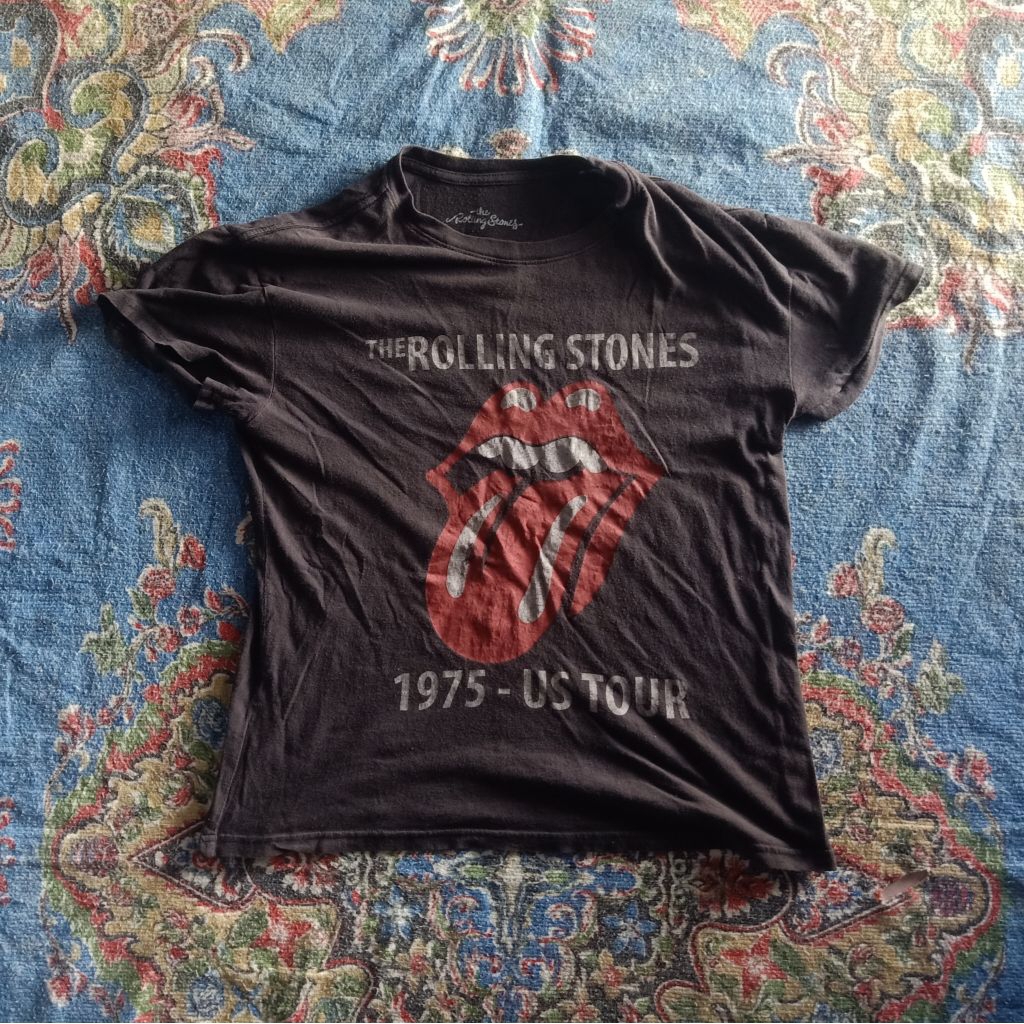Kaos The Rolling Stones Hitam Size M | Kaos Band Vintage 1975 US Tour | T-Shirt Rolling Stones Murah