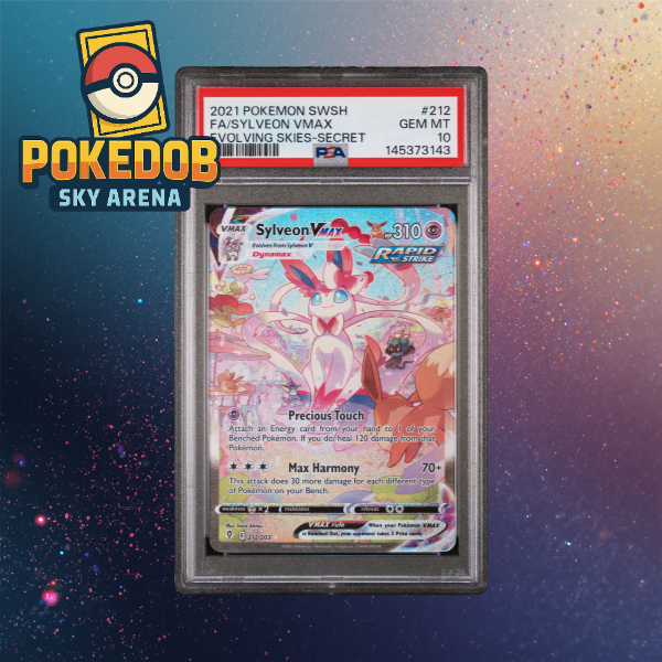 PSA 10 GEM MINT Sylveon VMAX Full Art Secret Rare #212 Evolving Skies | Pokemon English TCG