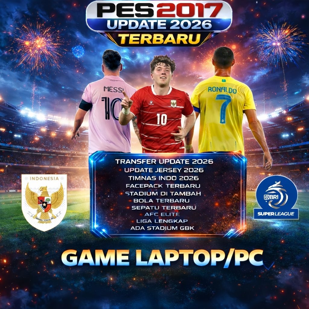 PES 2017 PATCH 2026 LIGA 1 BRI DAN TIMNAS INDONESIA TERBARU - GAME LAPTOP - GAME PC