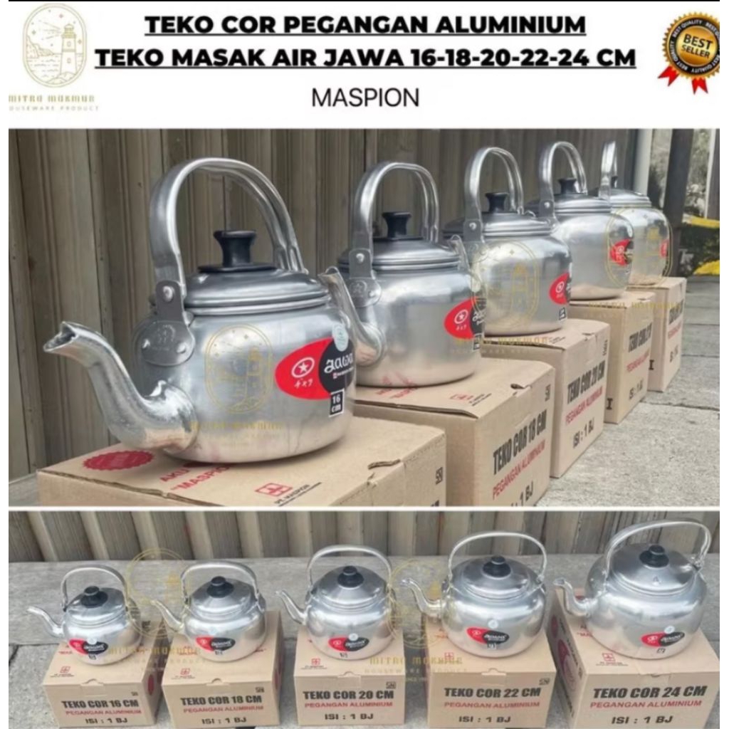 Teko Ceret Jawa 26cm/28cm • Teko Alumunium Jawa Maspion