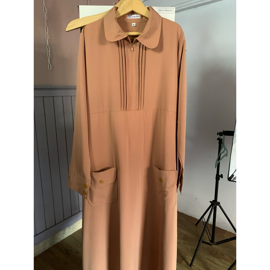 Preloved Gamis Premium Hijab Alila Ginger Size M (Baca Desc)