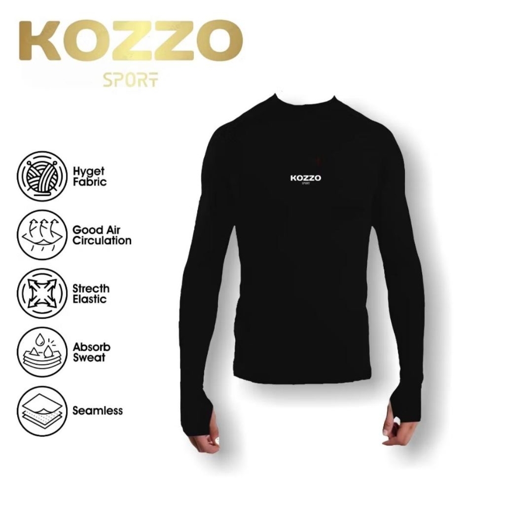 baju baselayer pria wanita /manset lengan panjang/kerah tinggi