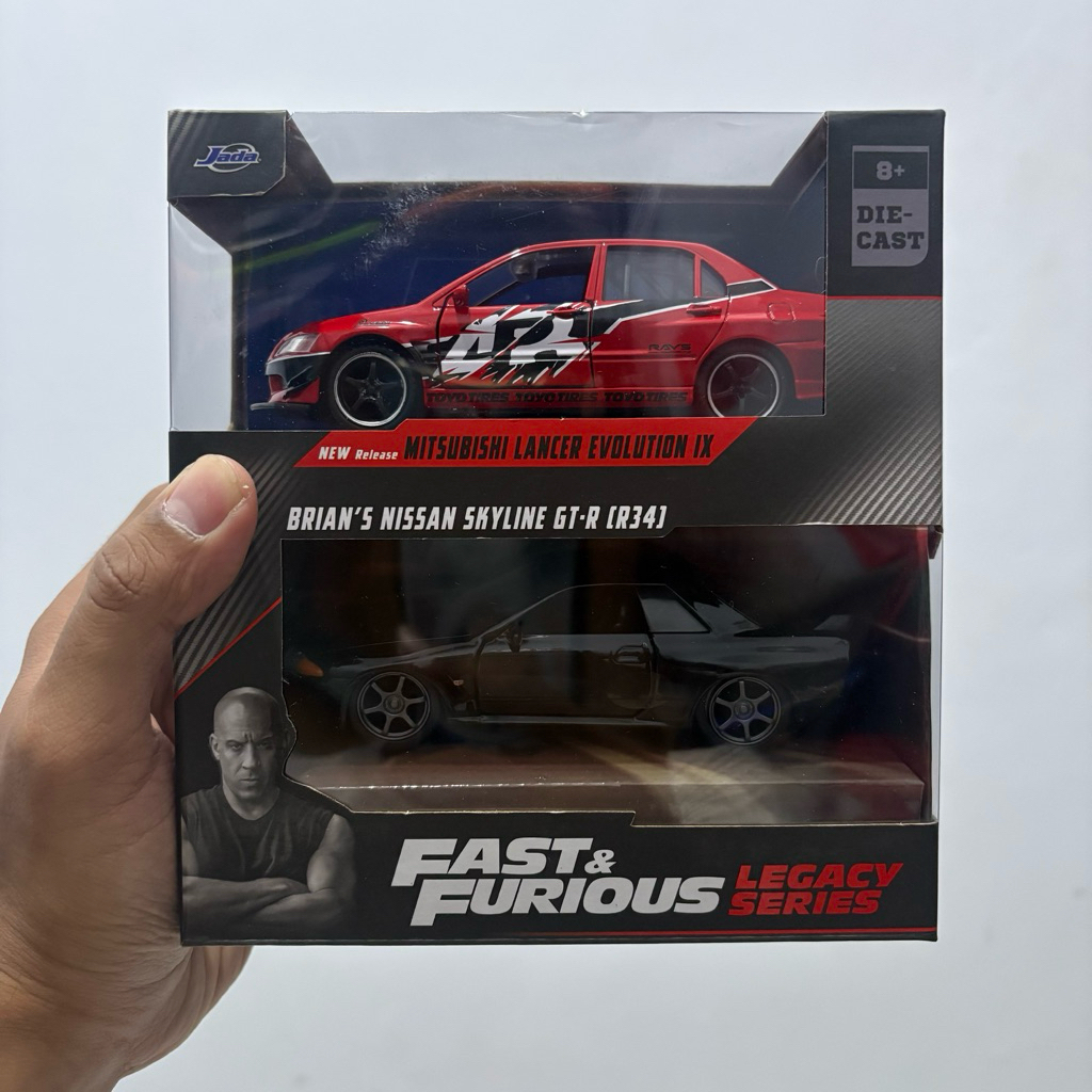 Jada Mitsubishi Lancer Evolution IX & Brian’s Nissan Skyline GTR R34 Fast Furious Legacy Series
