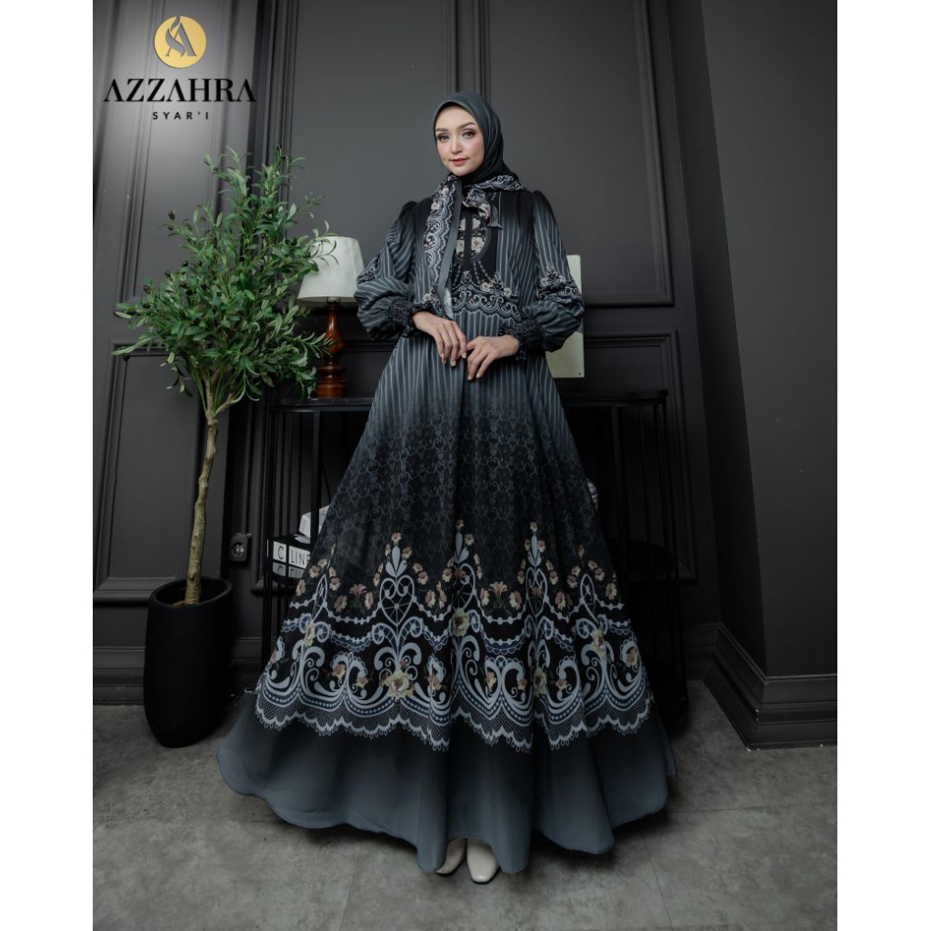 Gamis Syari Cantik Lathifa Series By Azzahra Original / Gamis Syari Kekinian / Gamis Syari Premium