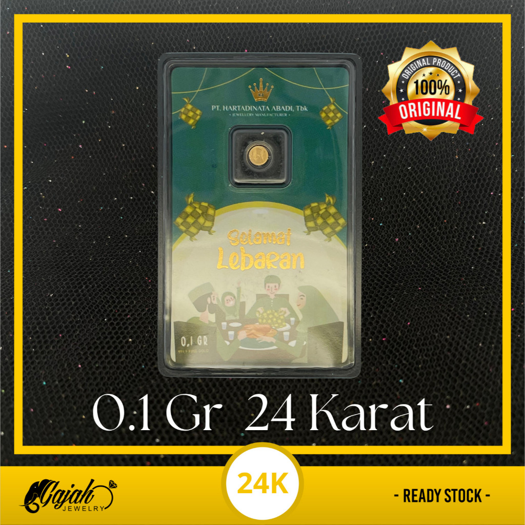 Logam Mulia Bersertifikat PT. Hartadinata Abadi Kadar 24 Karat 0.1 Gram