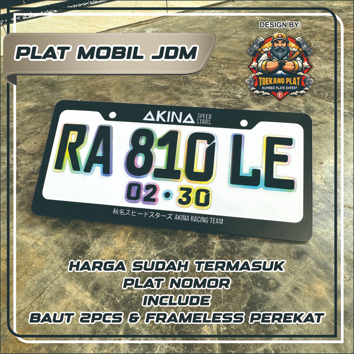 Plat JDM Mobil Akrilik 33X16CM Custom Frame / Frame Plat JDM mobil / Plat Akrilik Mobil