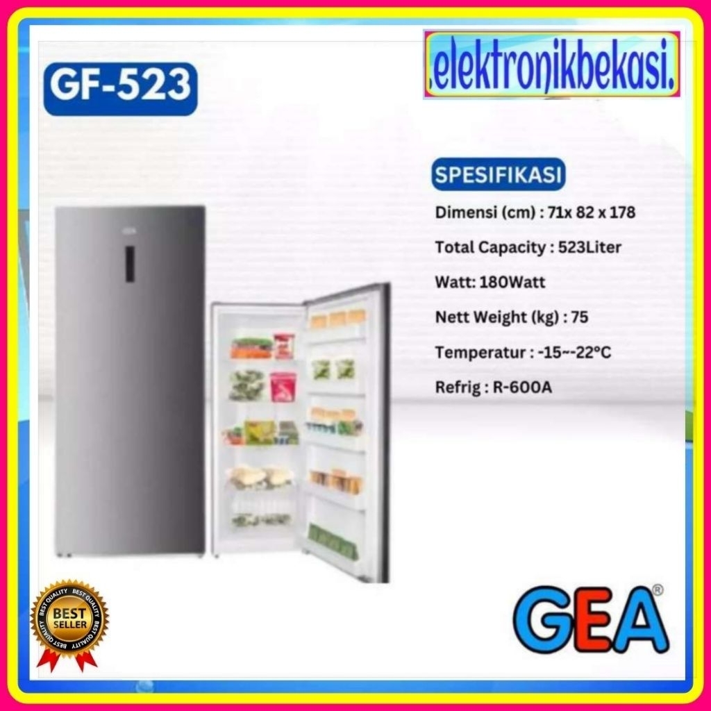 FREEZER GEA GF 523 / GEA UPRIGHT FREEZER 523 LITER NO FROST  / GEA GF-523