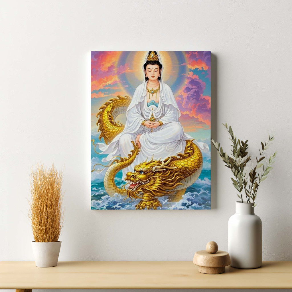 Poster Dewi Kwan Im Dekorasi Hiasan Pajangan Dinding Bingkai Kayu