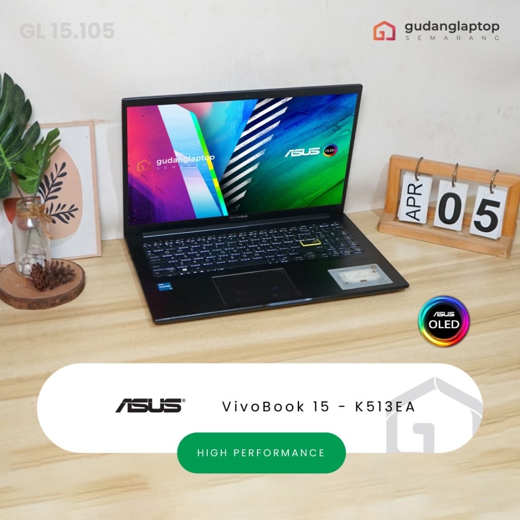 ASUS VivoBook 15 - K513EA Intel Core i3 - 1135G4 4/512 Fingerprint, Webcam, Wifi 6 , Bluetooth, NumP