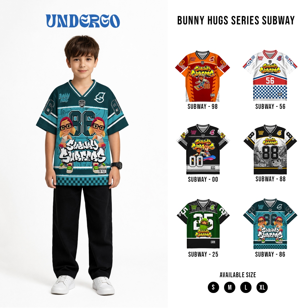 UNDERGO Jersey SubwaySurf Number 86 Jersey Vintage Anak Casual