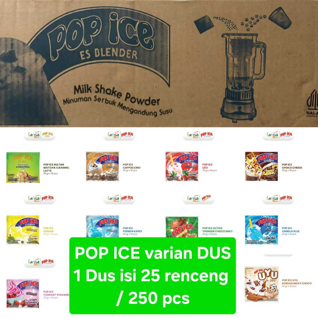 TERMURAH 1 Dus POP Ice isi 25 Renceng / 250 Pcs