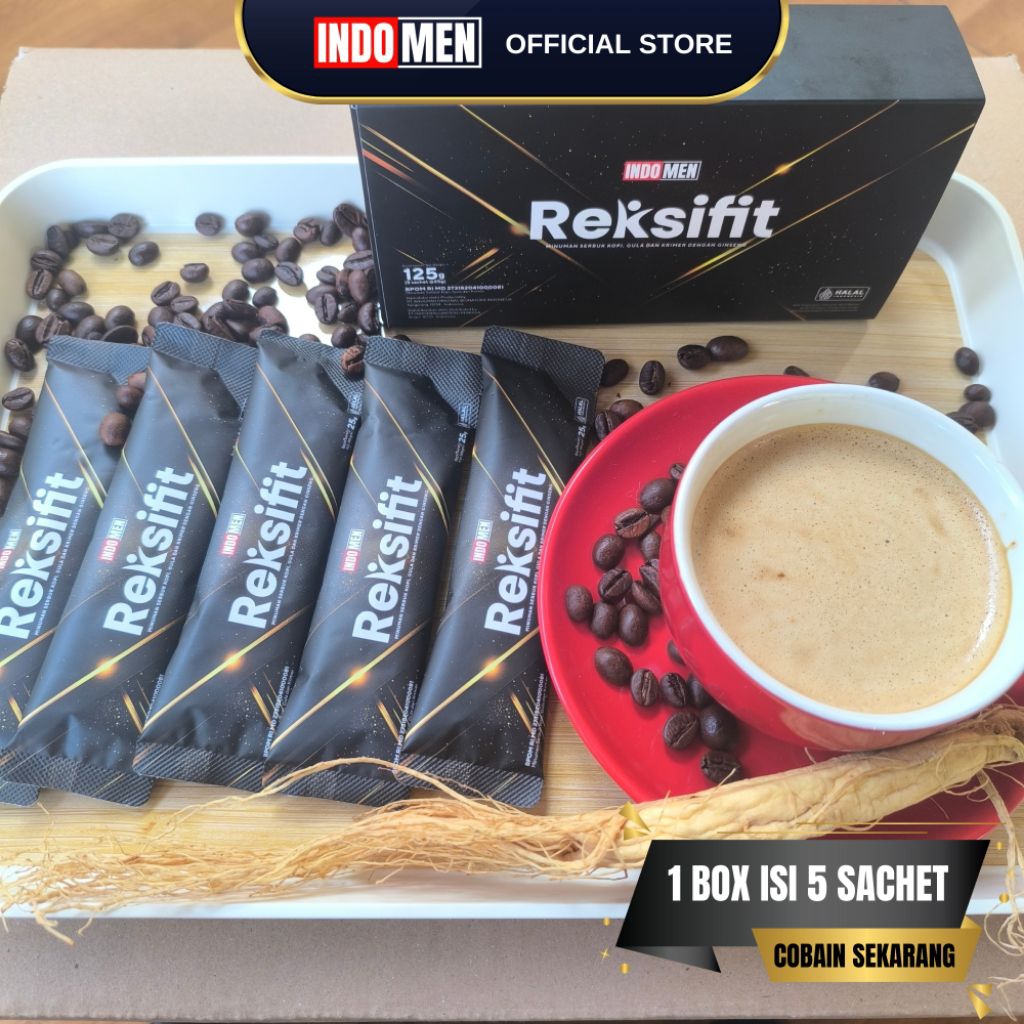 INDOMEN Reksifit Kopi Ginseng 1 Box 5 Sachet Alternatif Kopi Java Plus
