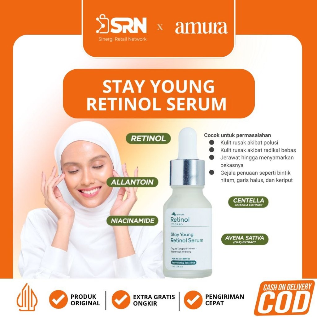 Amura Skincare Retinol Serum Pemutih Wajah Menghilangkan Flek Hitam Official