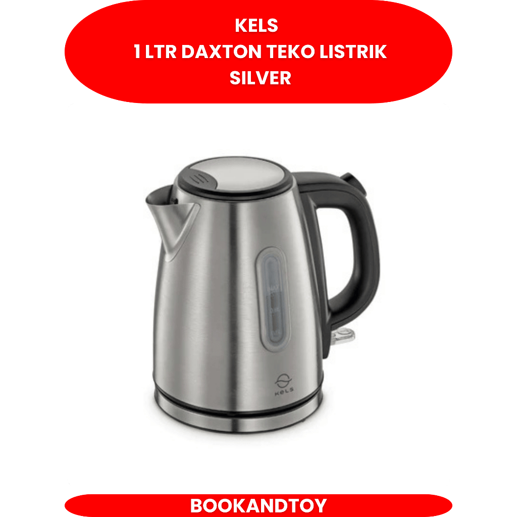 Kels 1 Ltr Daxton Teko Listrik Silver water Kettle