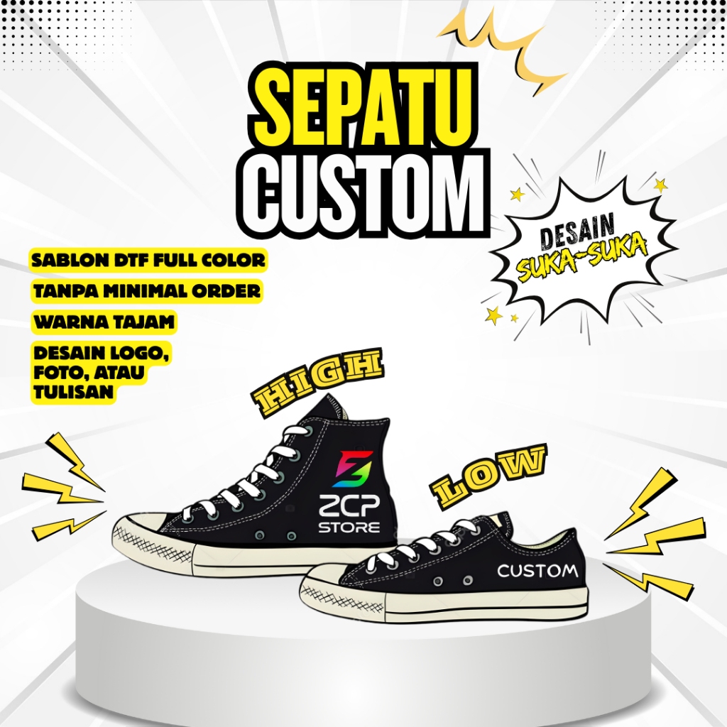 SEPATU CUSTOM I SEPATU CUSTOM SABLON I SEPATU KADO I SEPATU TREND
