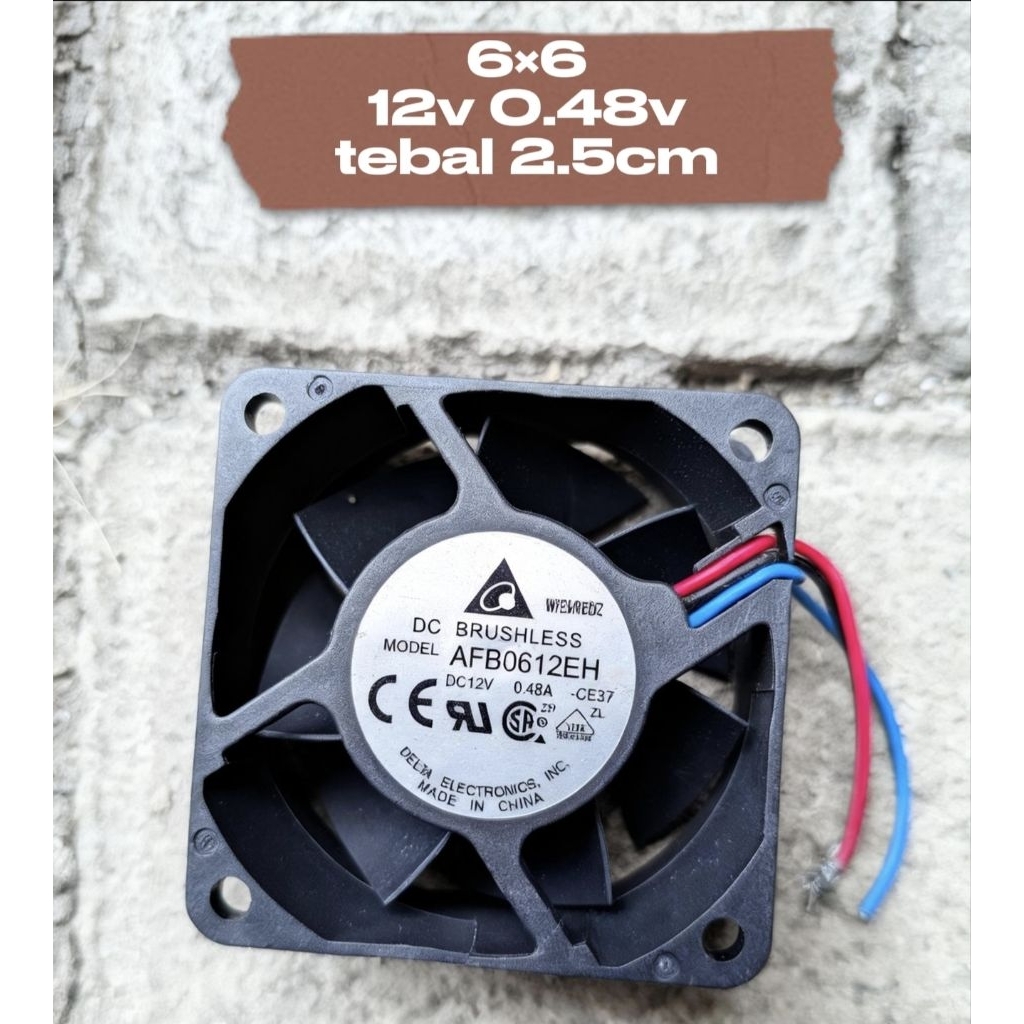 FAN KIPAS HIGH SPEED 6×6 12V 0.48CM TEBAL 2.5CM