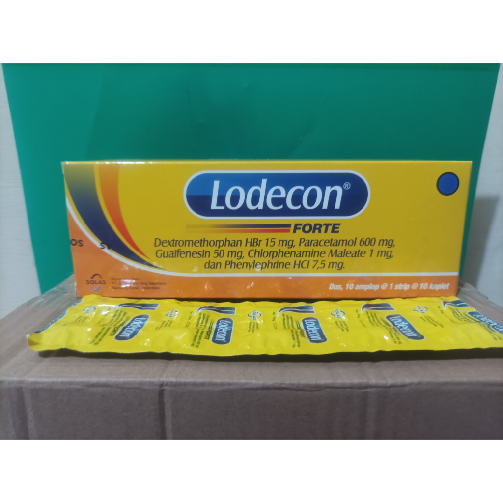 LODECON FORTE KAPLET obat batuk pilek demam dewasa 1 strip isi 10 kaplet
