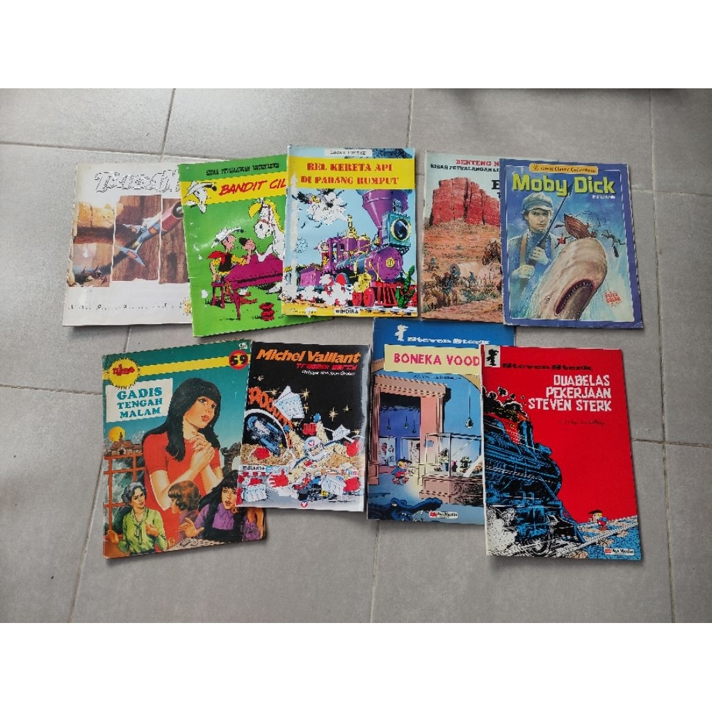 Paket 9 buku cerita jadul 90an lucky luke Nina Steven sterk trigan