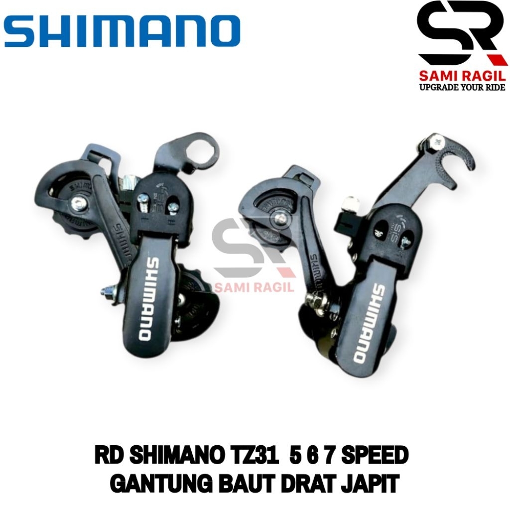 RD SHIMANO TZ31 TZ 31 REAR DERAILLEUR 5 6 7 SPEED GANTUNG BAUT DRAT JAPIT JEPIT AS RODA SEPEDA LIPAT