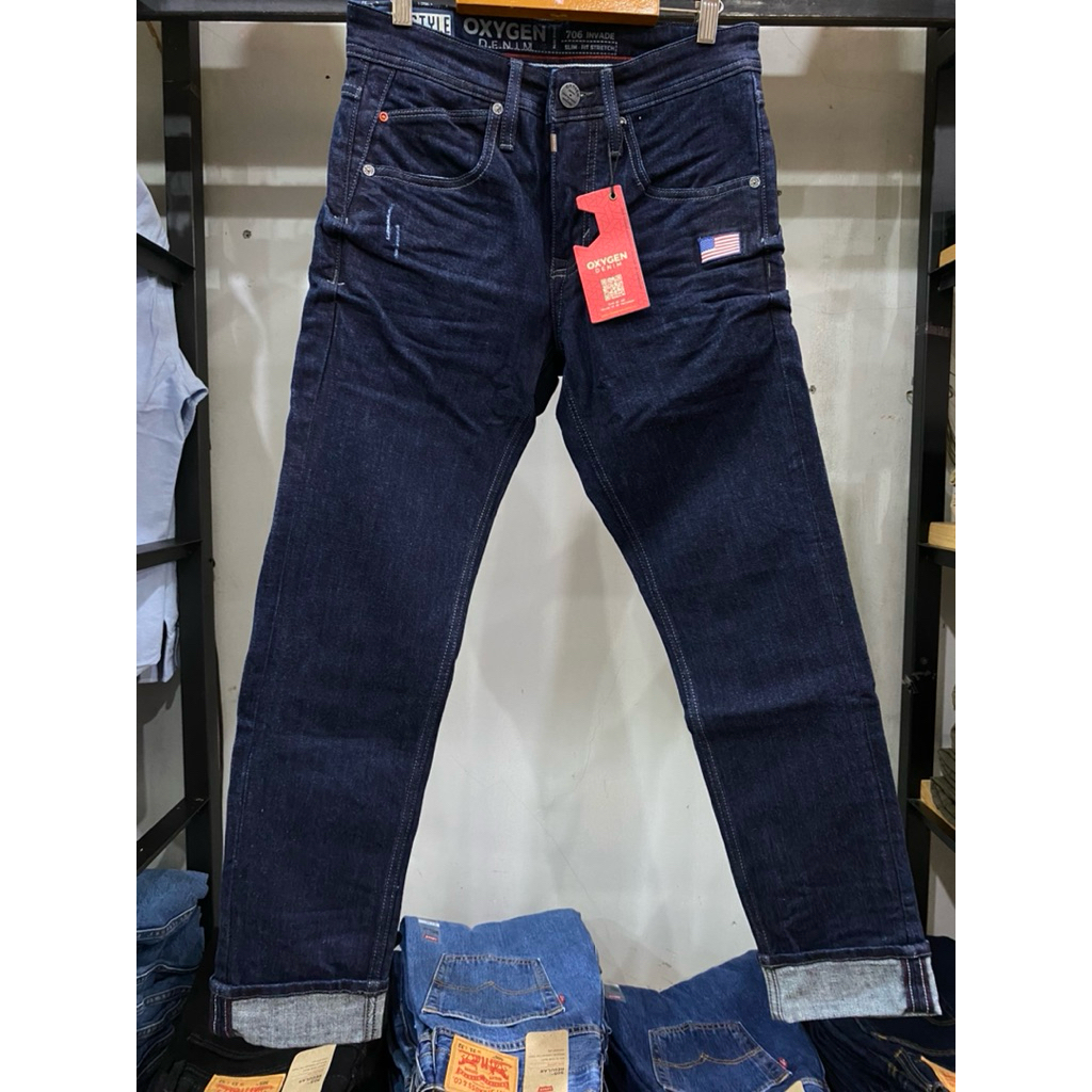 celana jeans oxygen panjang slimfit 706-3910