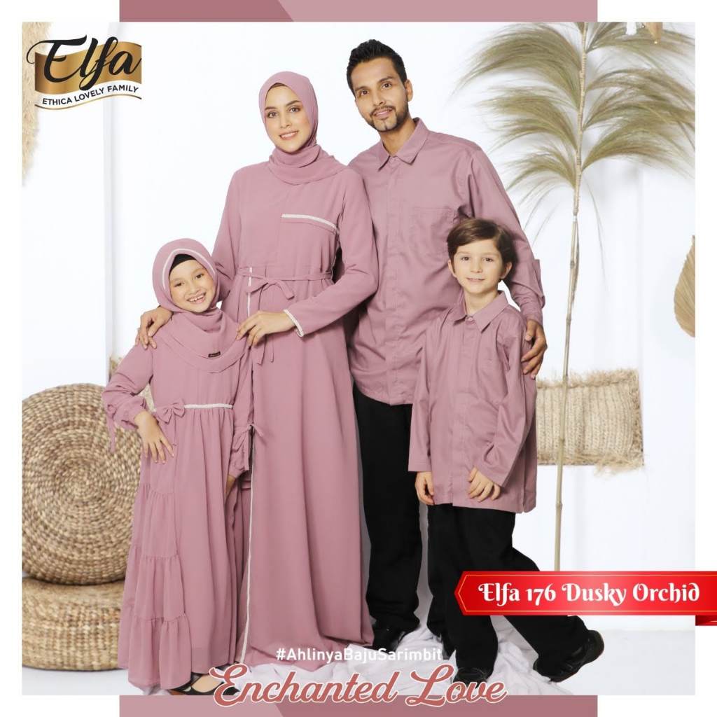 (COD) READY TERMURAH SARIMBIT/ COUPLE KELUARGA BY ETHICA ELFA 176 DUSKY ORCHID