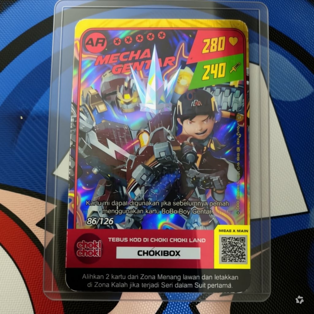 Kartu Boboiboy Mecha Gentar 86/126 EMAS (GOLD)