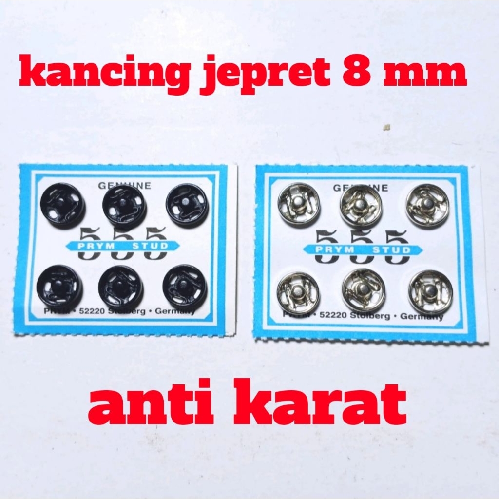 kancing jepret ANTI KARAT 8 mm ( isi 6 pasang ) / kancing cetet / kancing kebaya