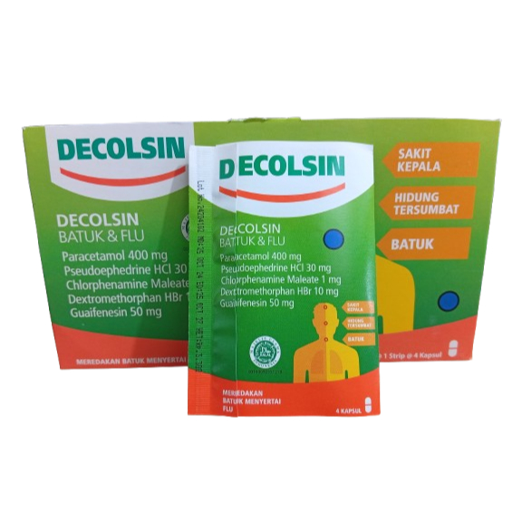 Decolsin 4 Kapsul - Obat Flu dan Demam dengan Paracetamol, Chlorpheniramine, Dextromethorphan