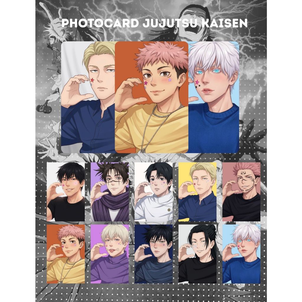 Photocard Anime Jujutsu Kaisen / Photocard JJK Fanmade / Pc gojo nanami megumi sukuna choso gento yu