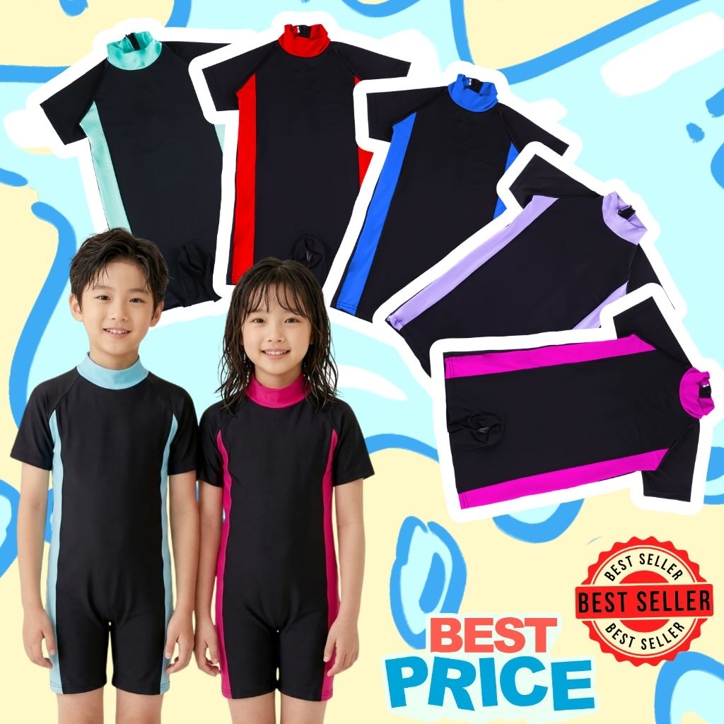 [BEST SELLER] Baju Renang Polos Anak Laki Laki Perempuan 2 - 13 Tahun