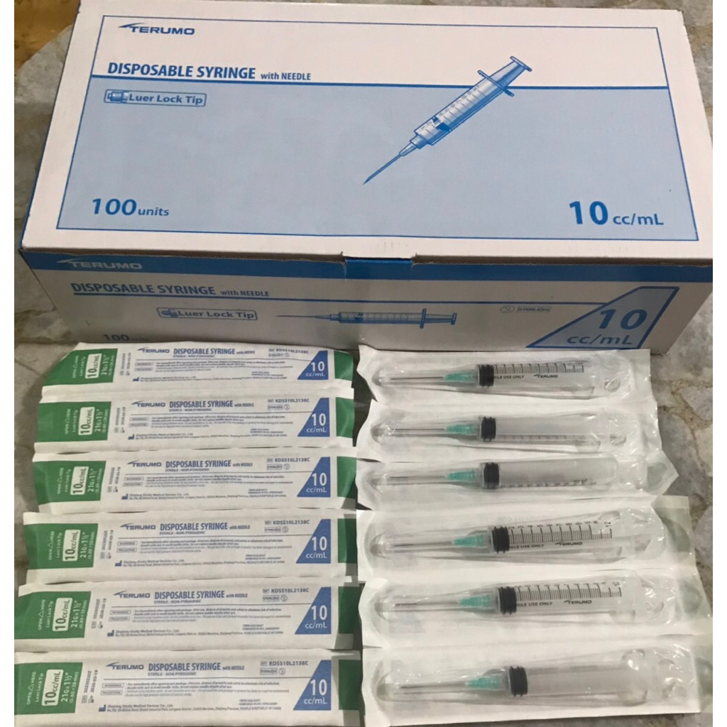 SYRINGE 10 CC / ML TERUMO WITH NEEDLE 21G / SPUIT TERUMO 10ML PER PCS