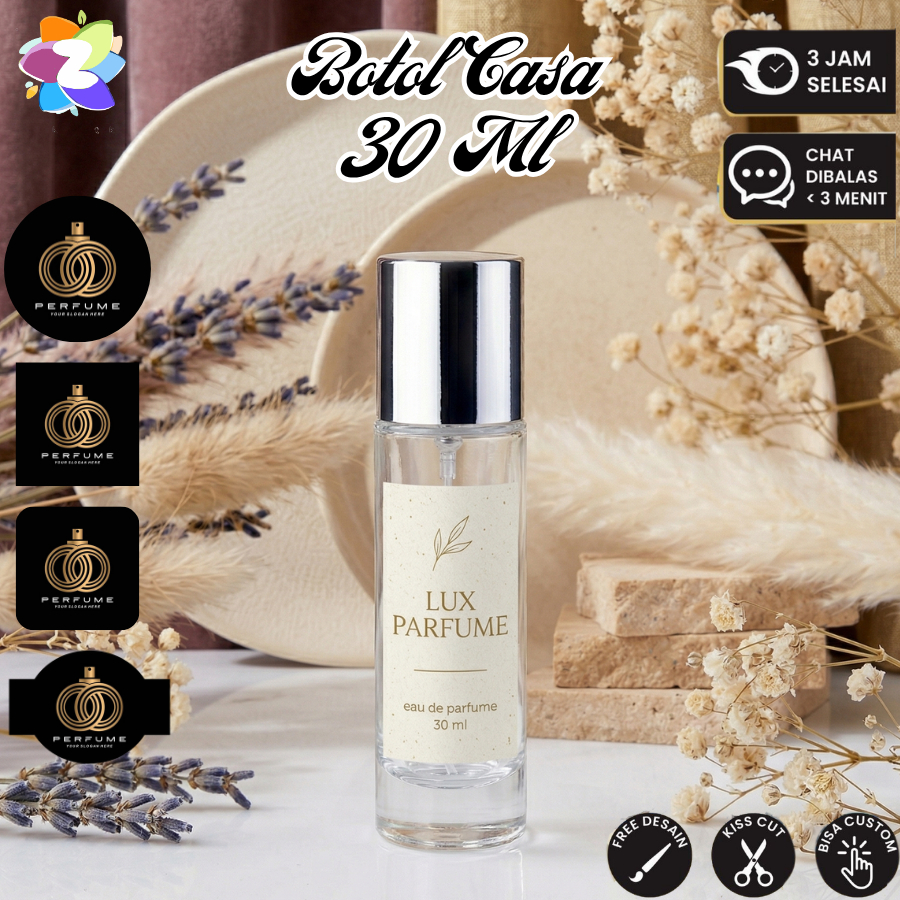 Stiker Botol Spray Parfum Casa 30ml Parfume Sticker Kasa Label Custom Premium Anti Luntur