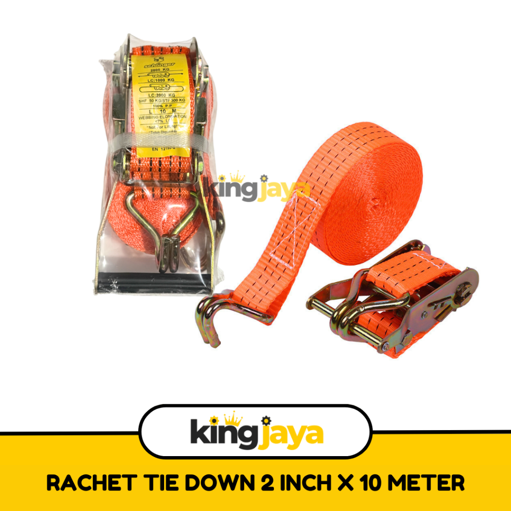 SCHLINGER Rachet Tie Down 2 Inch 10 METER / Tali Ikat Barang Mobil Box Truk / Tali Rachet Ikat Baran