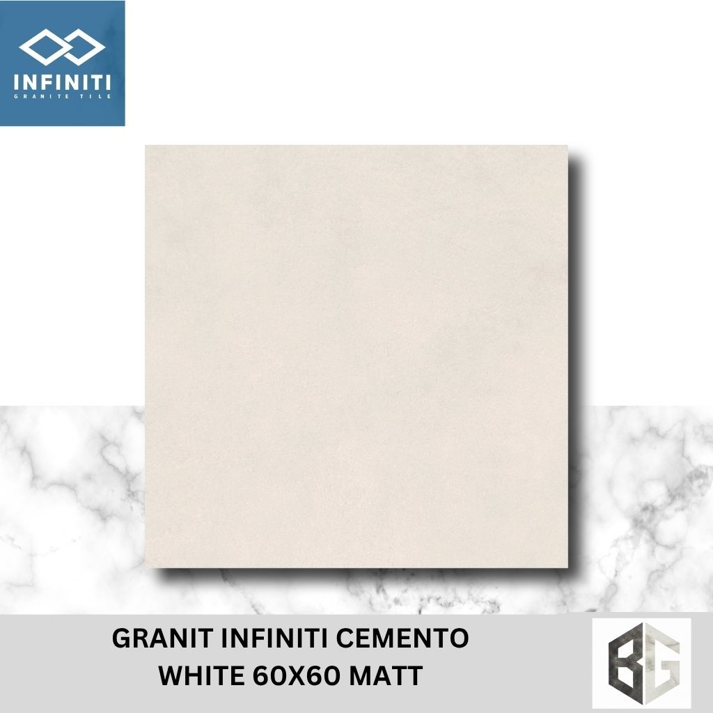 Granit Infiniti Cemento white, cream, grey, dark grey, black 60x60 matt – Granit Lantai Premium Moti