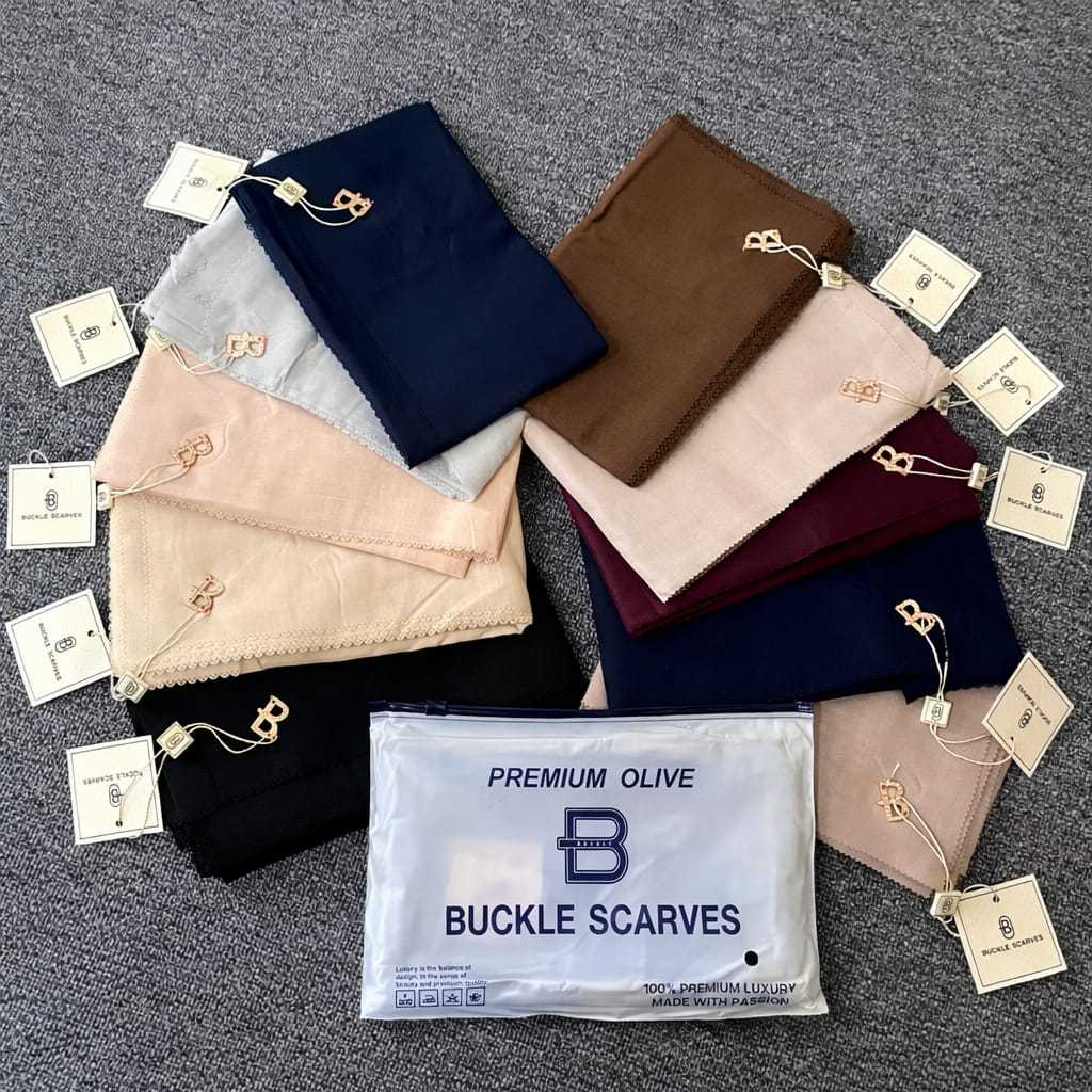 Bundle 10 PCS Hijab Buckle Scarves Polos Seri Warna / Grosir Paket Hemat Reseller / Paket Hijab Mura