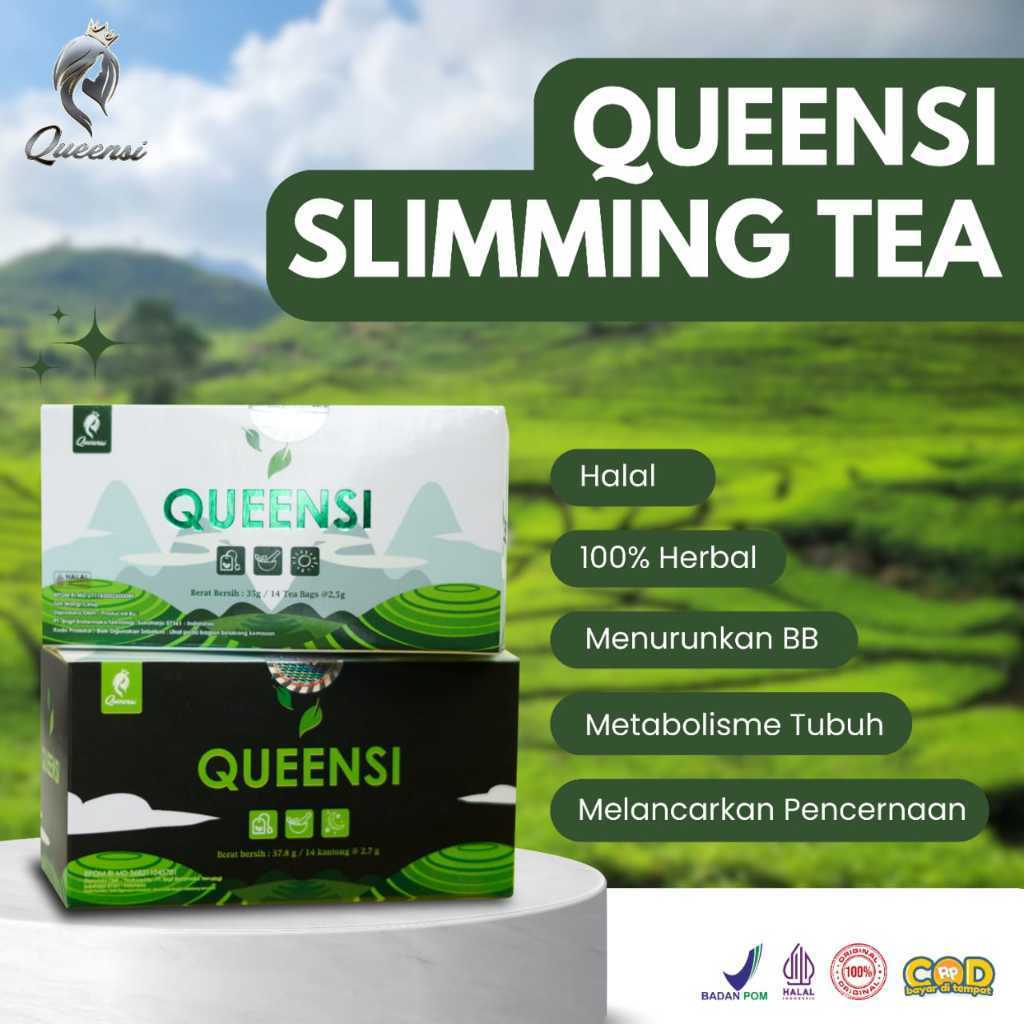 Teh Pelangsing Queensi Slimming Tea - Membantu Membakar Lemak, Melancarkan Pencernaan, Mengurangi Na